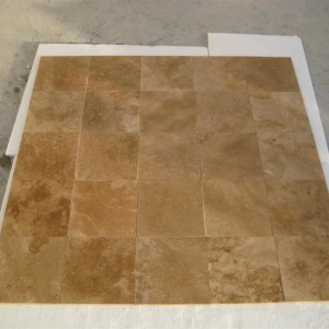 12x12 Dark Walnut Unfilled Honed Travertine