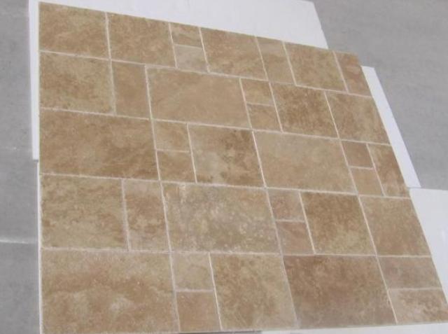 Dark Walnut French Pattern Br&Ch Travertine Premium